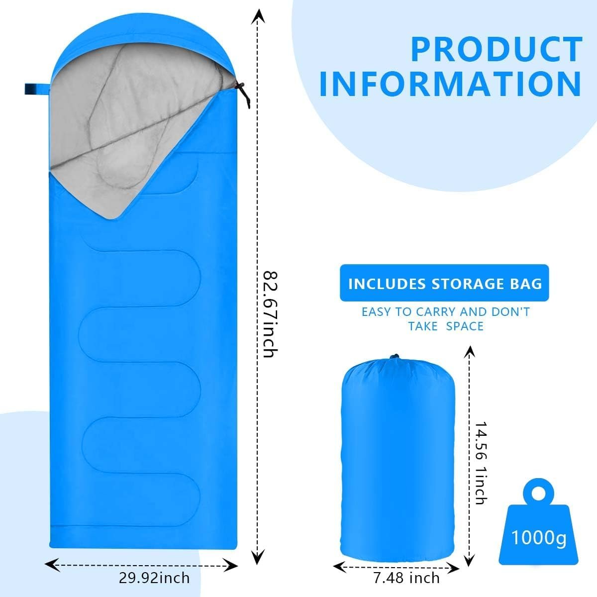 Camping Sleeping Bags for Adults Kids Waterproof Lightweight Sleeping Bag for Cold Weather or Warm Backpacking Hiking Mountaineering Indoor Outdoor Use - Image 2